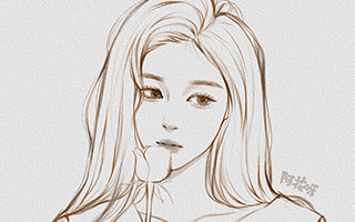 【阿花】少女风头像线稿团练第2期2021年4月（画质清晰带笔刷）