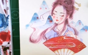 阿妹艺术丫丫古风梦幻水彩人物系统课【画质不错只有视频】