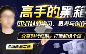 【缺】汤质看本质高手黑箱AI时代学习、思考与创作【画质高清只有视频】
