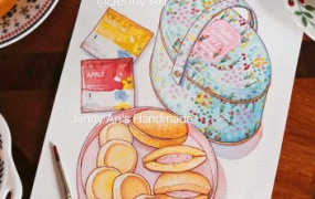 Jenny An水彩插画中级复古包装系列【画质还行有课件】