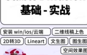 谢安妮SD教程安装-线稿-上色-二维转三维【画质高清有大部分素材】