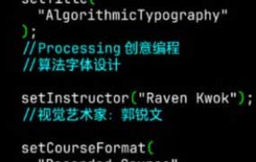 郭锐文Processing创意编程算法字体设计2023【画质还行有部分素材】