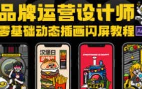 汪翔零基础动态插画闪屏制作教程品牌运营设计师入门课【画质高清只有视频】